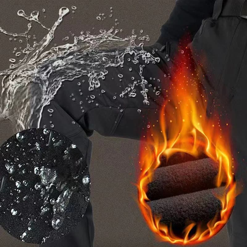 Pantalon cargo polaire hiver automne imperméable homme - Pêche, randonnée, camping, softshell chaud