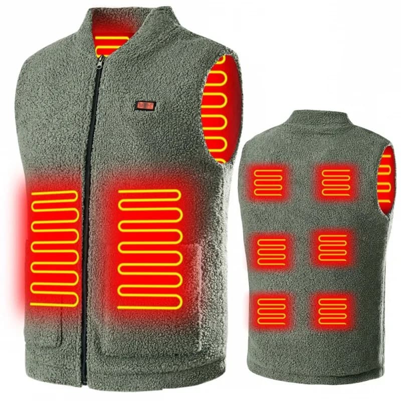 Veste chauffante USB hiver 3 vitesses - Gilet auto-chauffant lavable pour pêche et sports outdoor par temps froid