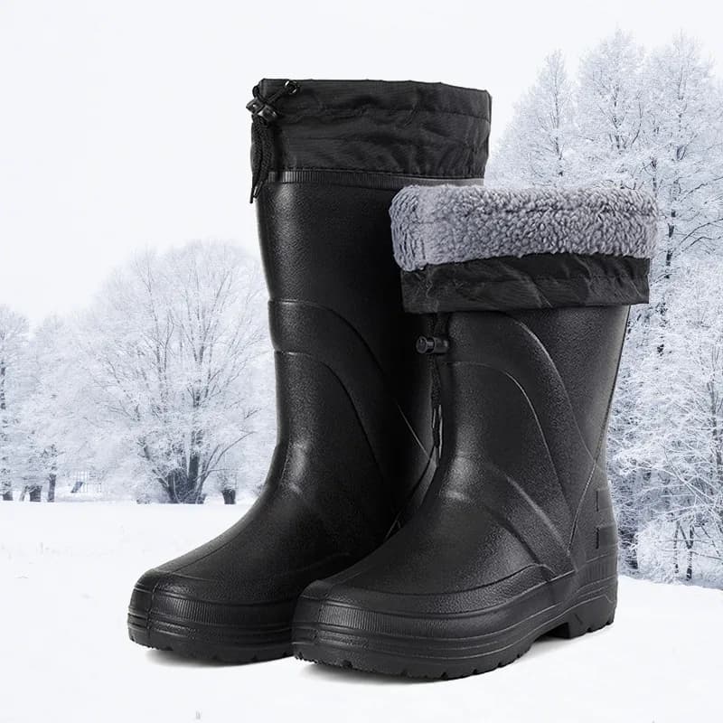 Chaussures de pluie EVA homme haute qualité 2026 - Bottes neige plateforme pêche antidérapantes