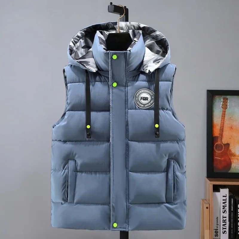 Veste sans manches homme printemps automne avec capuche - Veste légère chaude pour travail et loisirs