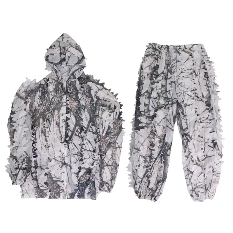 Combinaison Ghillie 3D feuilles camouflage jungle pêche chasse tir jeunes adultes motif feuillage