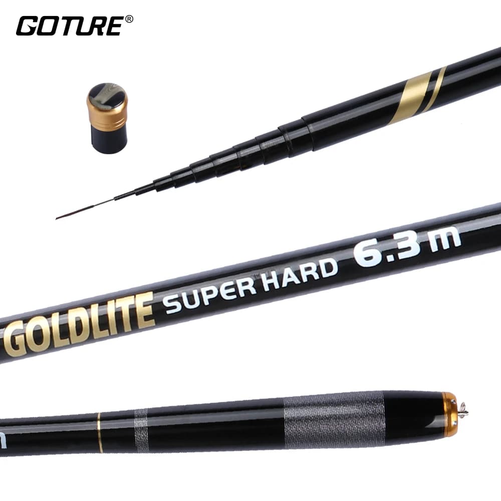 Canne télescopique Goture carbone 46T 3m à 7.2m pour pêche carpe feeder tenkara ultra légère voyage