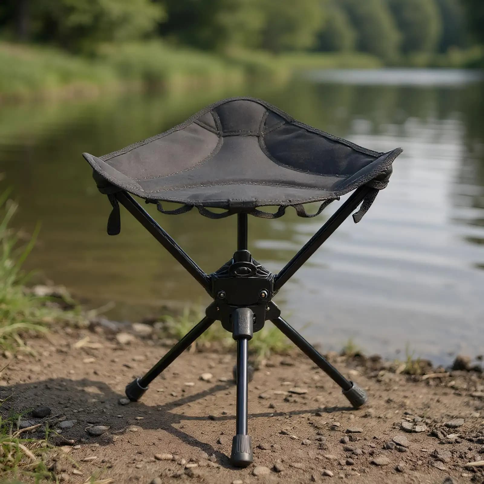 Tabouret pêche pivotant pliable pour randonnée, chasse et aventures extérieures portable