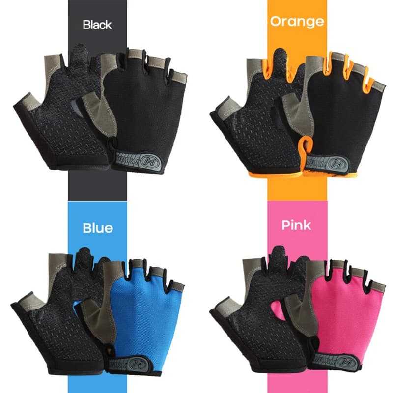 Gants doigts coupés unisexe respirants anti-dérapants - Gants pêche tactiques vélo équipement sportif été