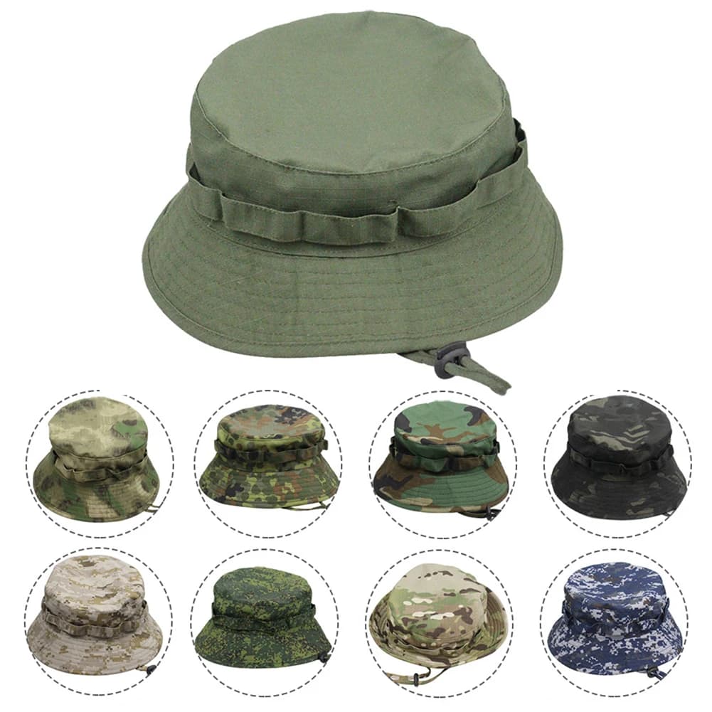 Chapeau boonie camouflage été - Bucket hat pêche chasse randonnée protection solaire unisexe