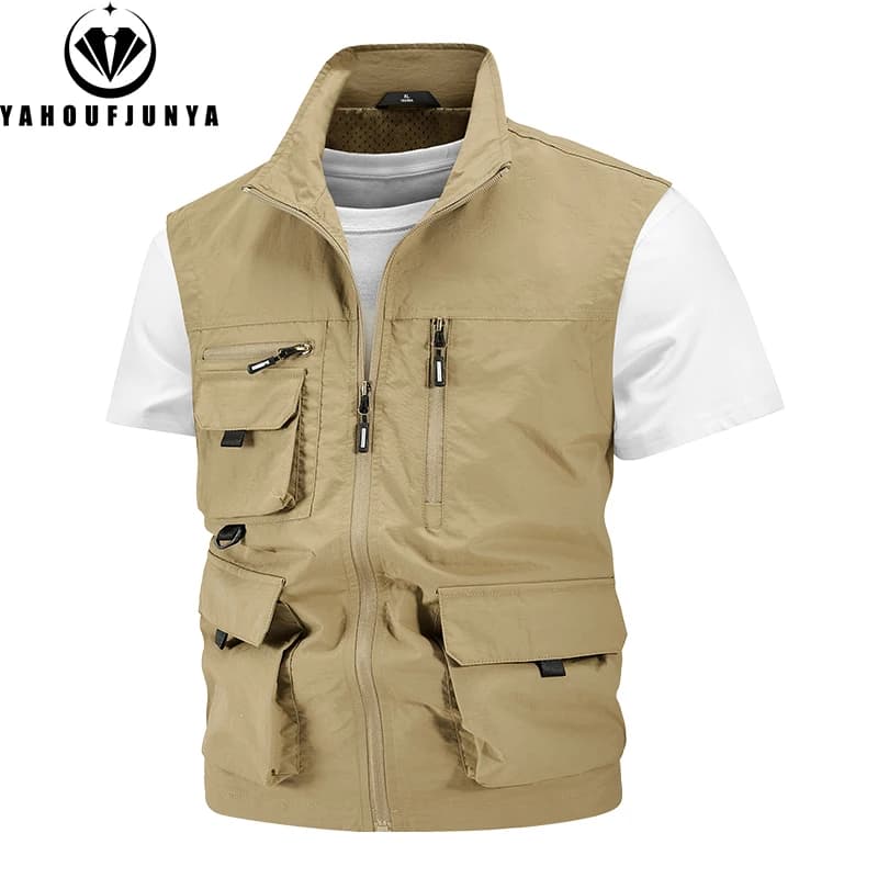 Gilet pêche homme été 2024 respirant avec multiples poches - léger et ample pour camping et activités extérieures