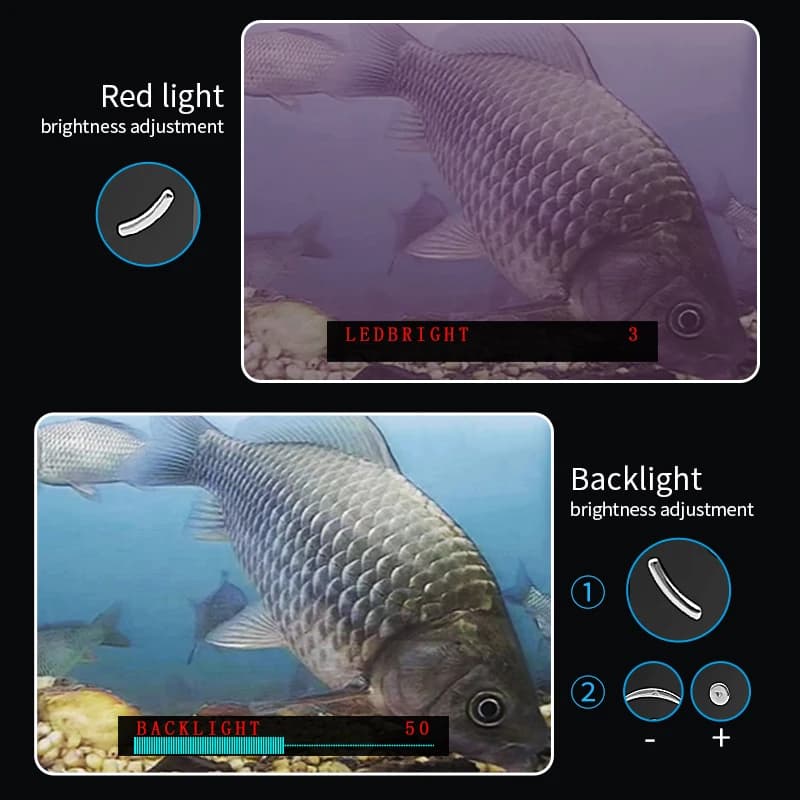 Caméra pêche sous-marine Erchang 4.3" zoom numérique 4x IP68 1000TVL - Détecteur poissons hiver