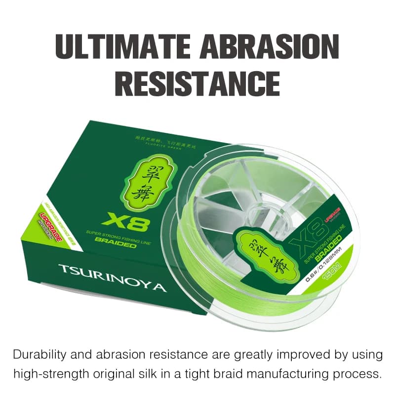 Ligne pêche TSURINOYA PE 8 tresses 300m - Soie tressée H8 ultra-lancé 14-50LB pour pêche sportive