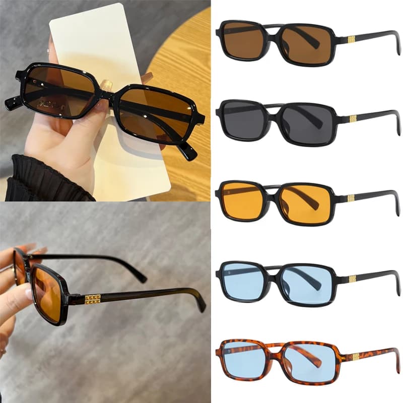Lunettes de soleil rectangulaires pêche - Style minimaliste unisexe UV400 pour pêcheurs élégants