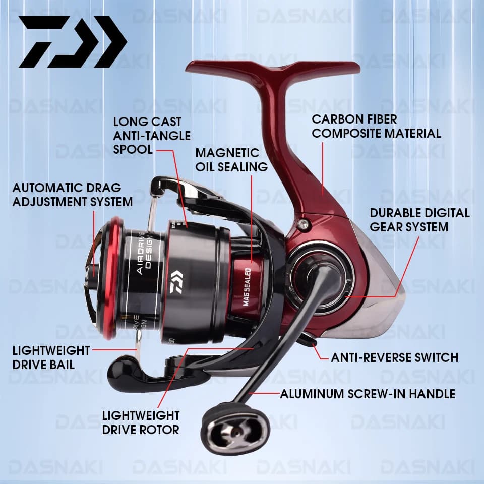 Moulinet DAIWA FUEGO CS LT 2025 - 1000 à 6000, 5.3:1/6.2:1, puissance 5-12KG pour eau de mer