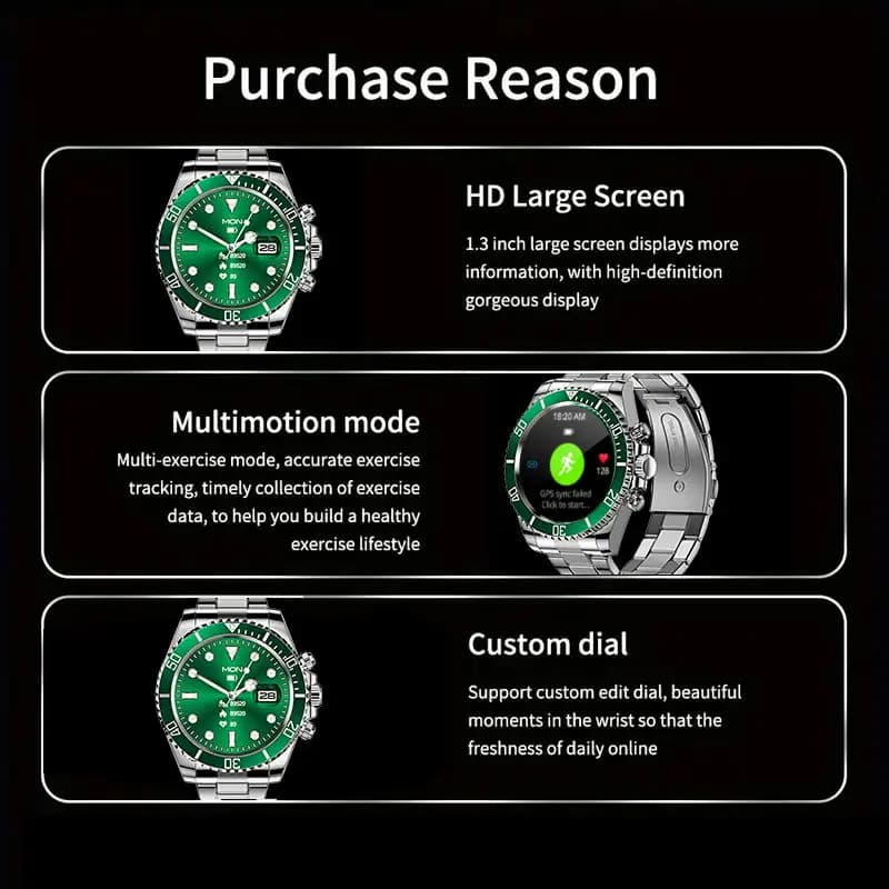 Smartwatch de luxe Aiweile AW12 style nouveau - Montre digitale étanche sport business cadeau homme