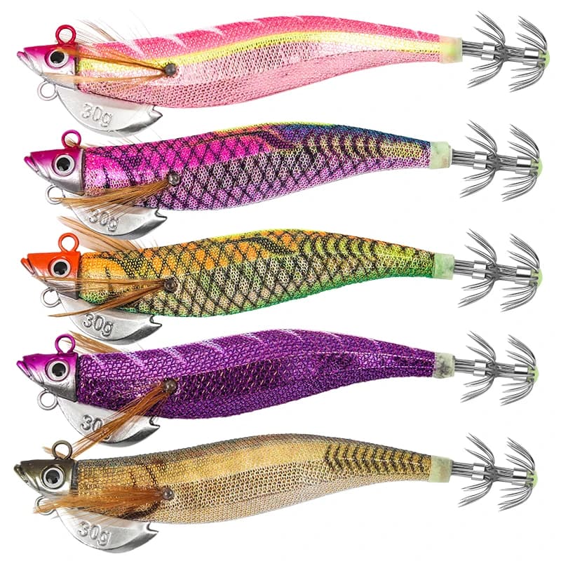 Leurre japonais SQUID KING 30g/25g pour pêche au calmar et poulpe - jig head qualité professionnelle
