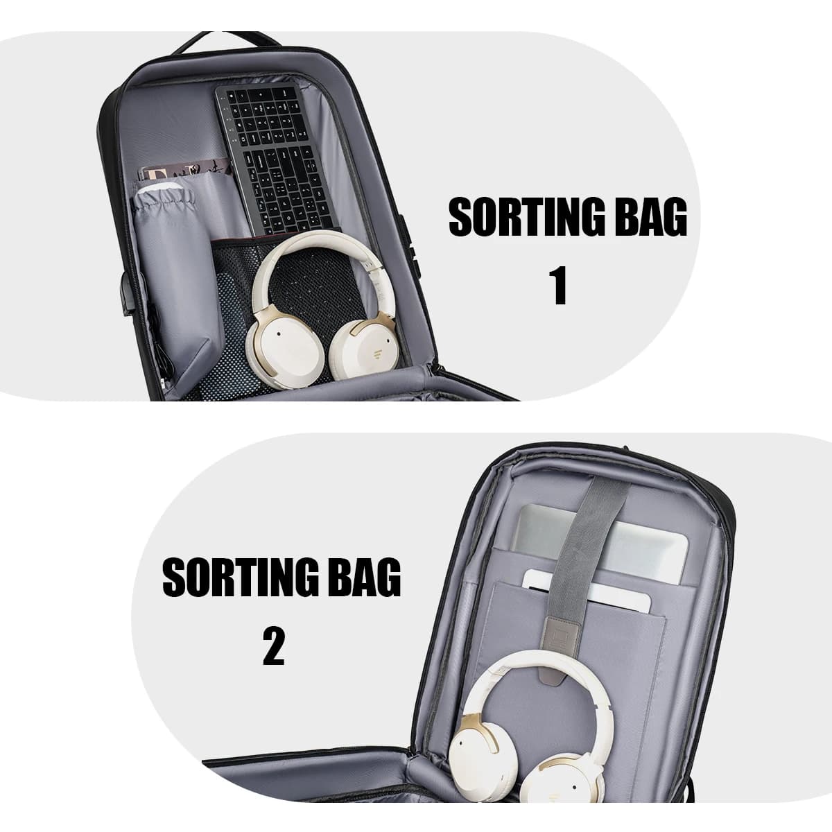 Sac à dos homme extensible pour ordinateur grande capacité voyage d'affaires bagage coque rigide e-sport