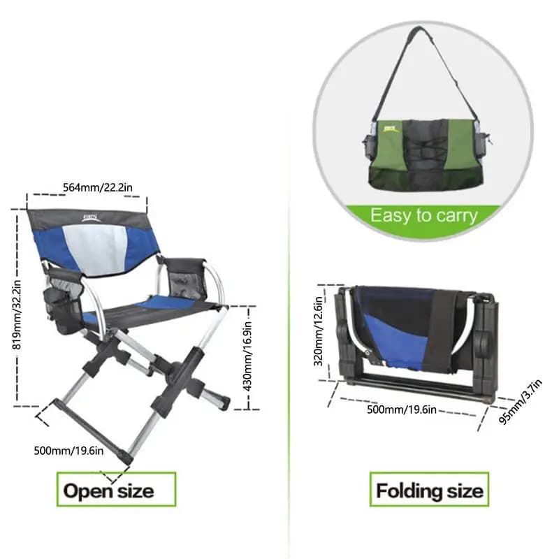 Fauteuil pliant BRS-D3A pêche camping plage - Chaise portable aluminium léger avec sacoche