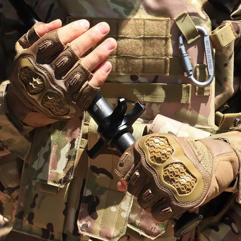 Gants tactiques demi-doigts été : antidérapants, résistants, protection chocs, pêche sportive