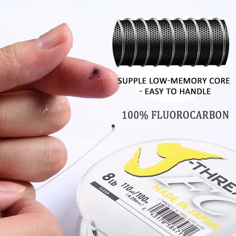 Leader fluorocarbone DaiwaJ 100% 100m/50m - ligne coulante transparente made in Japan