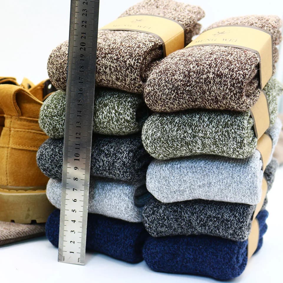 Chaussettes hiver homme laine mérinos extra épaisses - Confort chaud rétro pour pêche en eau froide