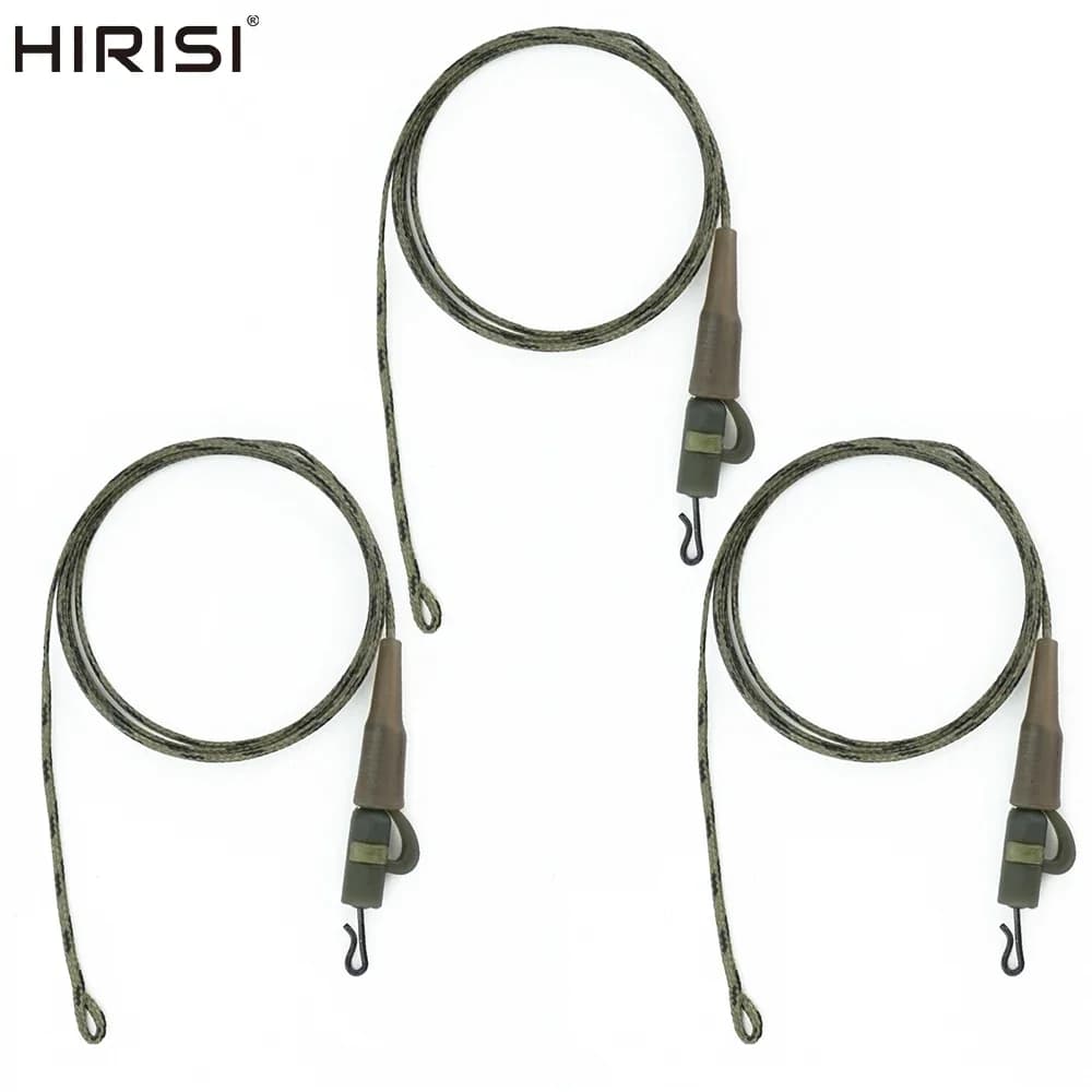 3x montages hélicoptère plombés pour carpe avec ligne tressée et clips - pêche carpe avancée
