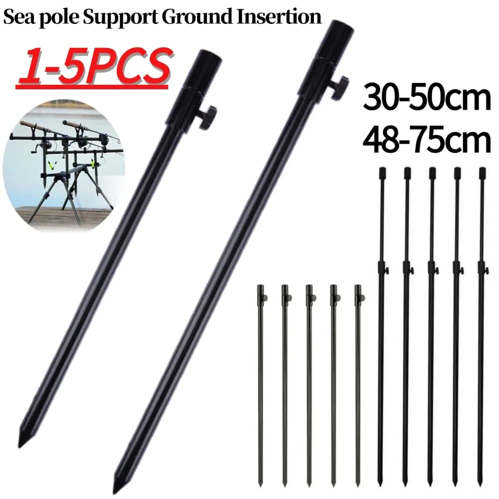 Support de canne à pêche carpe réglable en aluminium - 1 à 5 tiges de berge pour alarmes de touche