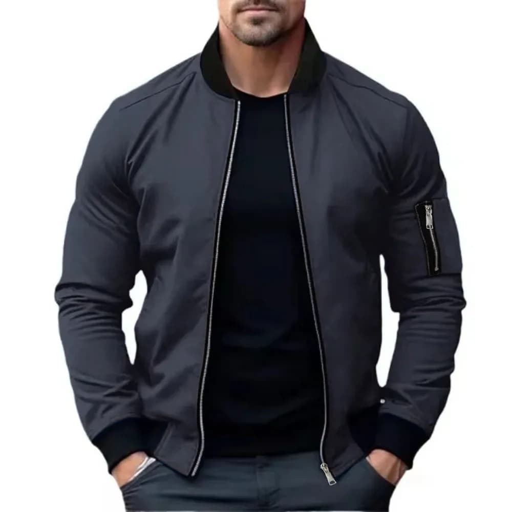 Nouvelle veste homme bomber unie costume d'affaires coupe-vent streetwear coréen haut pêche