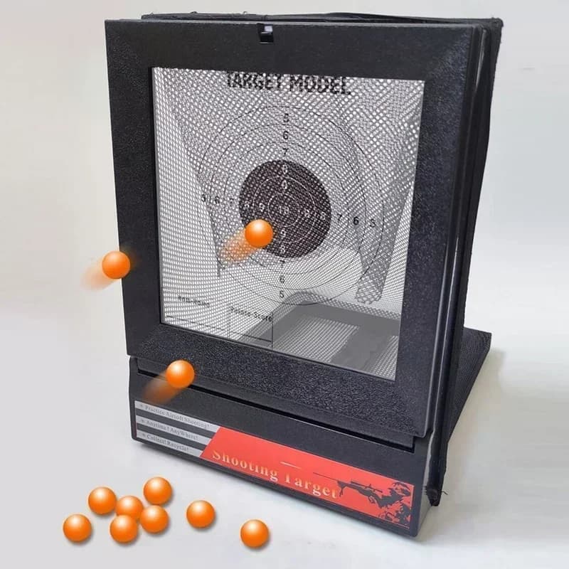 Cible Airsoft A1 pliable avec filet récupérateur - Cible métallique portable pour BB et plombs