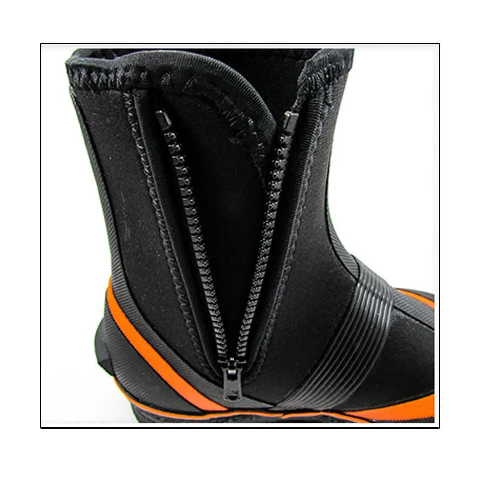 Chaussures aquatiques pêche sous-marine escalade rochers semelle feutre acier zip élastique
