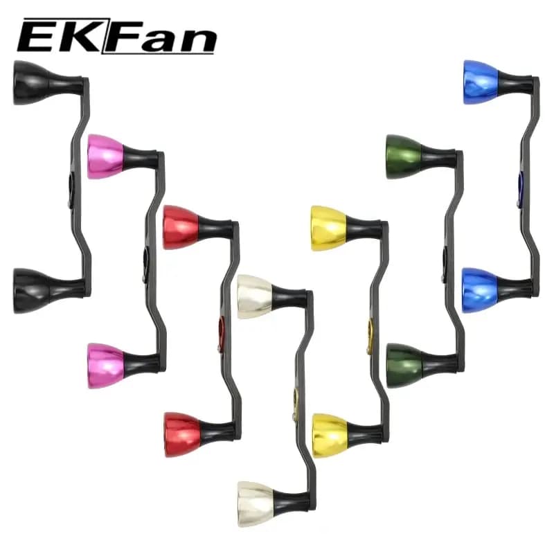 Manivelle Carbone EKfan 130MM avec Poignées Alliage pour Moulinet Baitcast Dawa/Shimano DIY 7X4MM/8X5MM