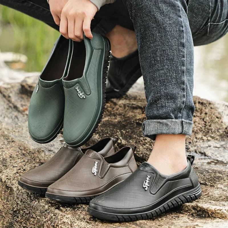 Bottes de pluie homme décolletées été antidérapantes travail cuisine chaussures imperméables