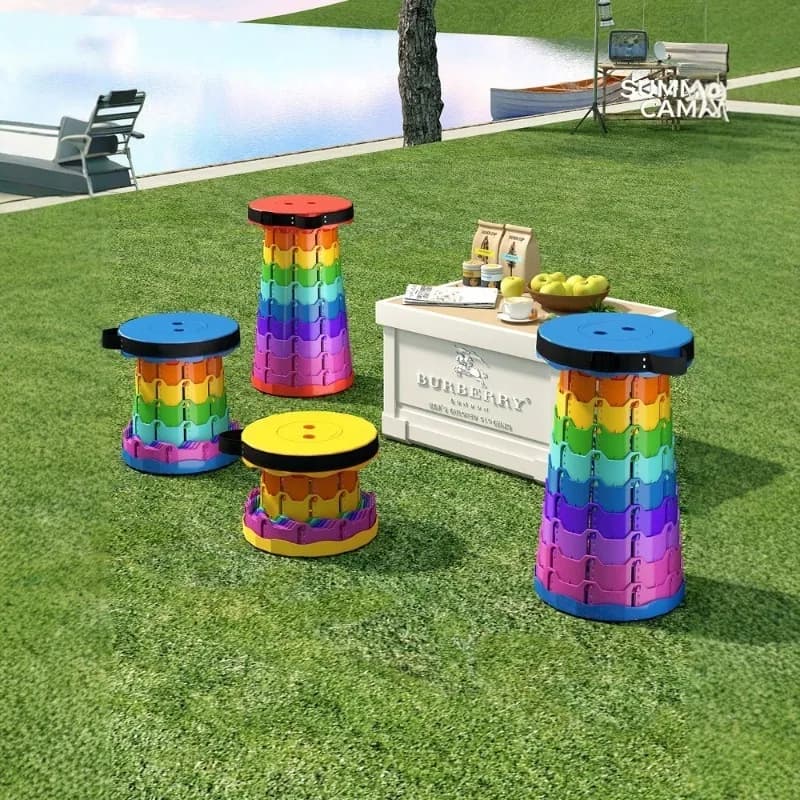 Tabouret pliant télescopique léger portable pour pêche plage et camping extérieur
