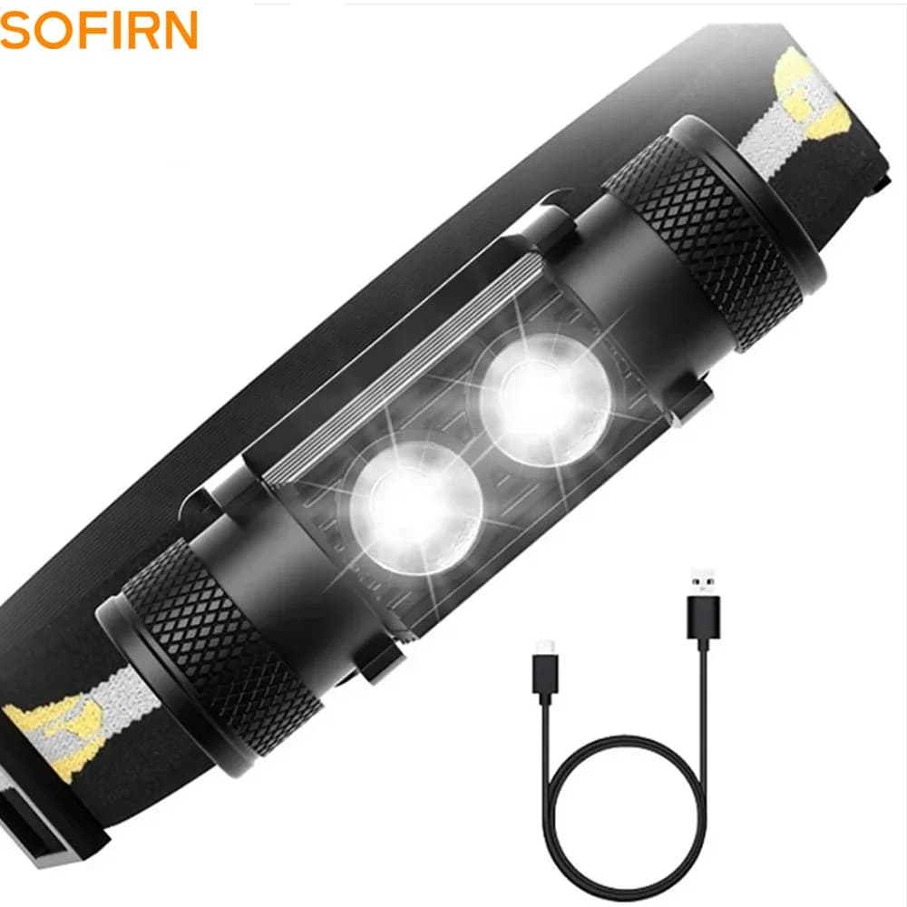 Frontal H25S double LED SST40 1200lm rechargeable USB pour pêche tactique et professionnelle