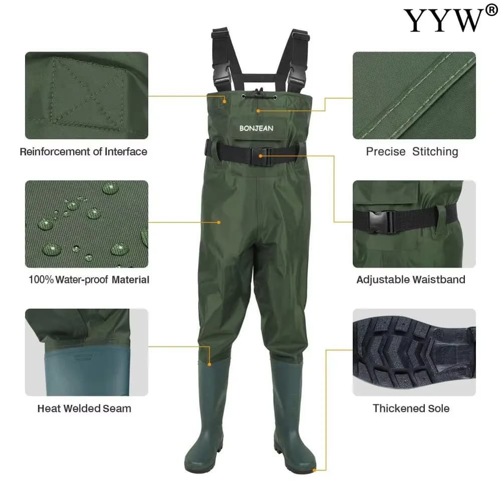 Kit waders poitrine bottes pêche imperméable - Combinaison respirante durable rafting chasse outdoor homme femme