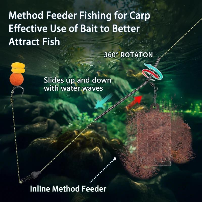 Method Feeder with Detachable Base | High Capacity Carp Fishing Feeders | 10g-60g Weight Range | Bait Cage Set