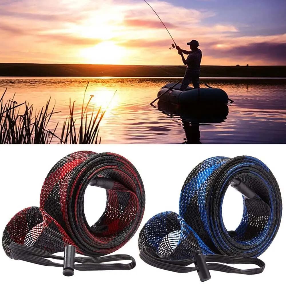 Protection cannes pêche tressée maille - Gant manchon tube canne - Accessoire prévention rayures