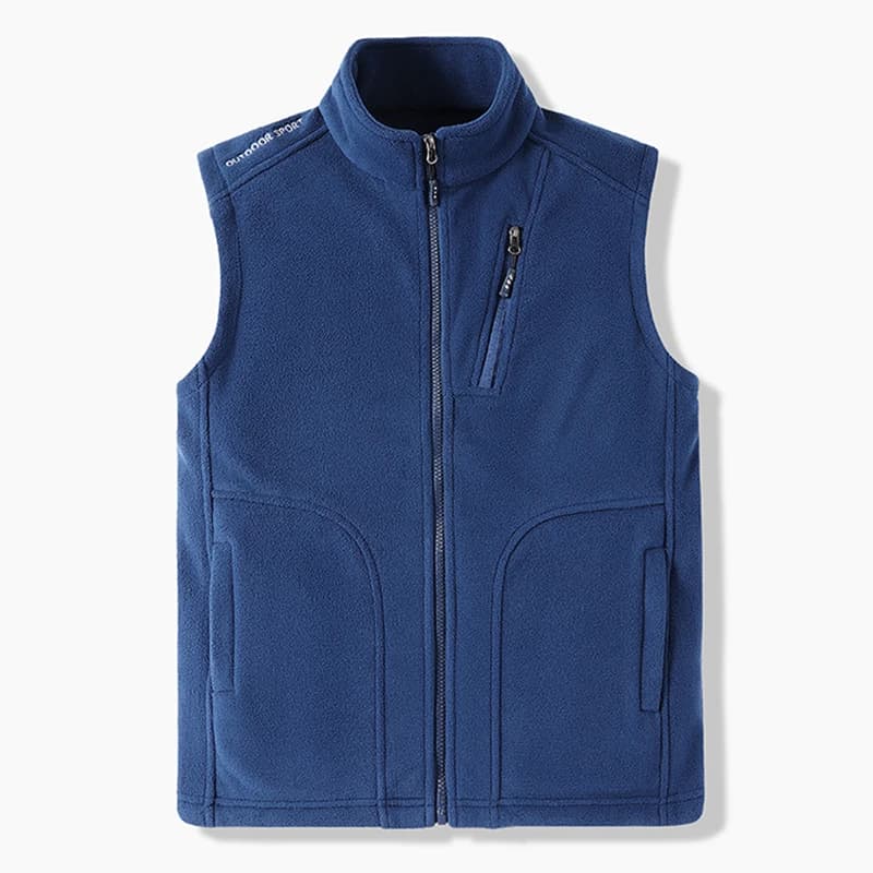 Gilet polaire homme automne 8XL - Veste coupe-vent col montant pour pêche et randonnée hivernale