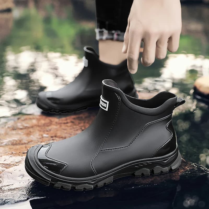 Bottes de pluie courtes anti-dérapantes 2026 - Bottes de cuisine imperméables pour hommes