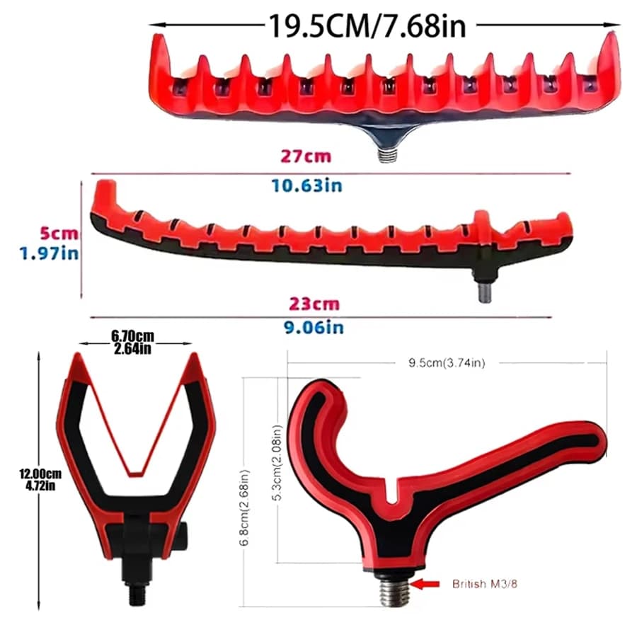 Support canne à pêche réglable PVC léger base 3/8" - Organisateur cannes carp durable support tête
