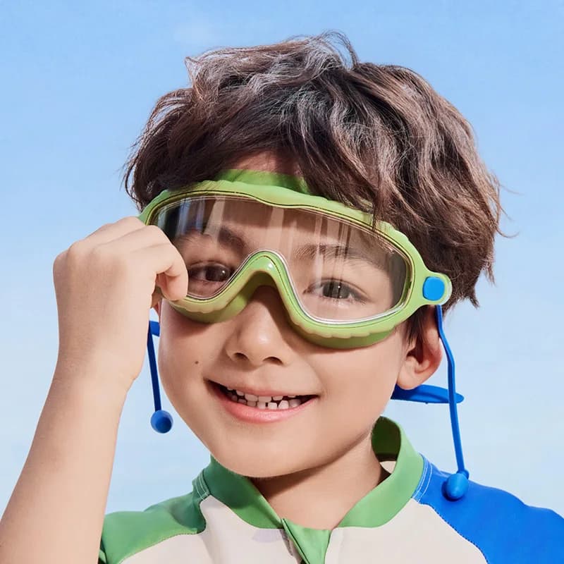 Lunettes de natation enfants anti-buée anti-UV - Vision large avec bouchons d'oreilles pour bébé nageur