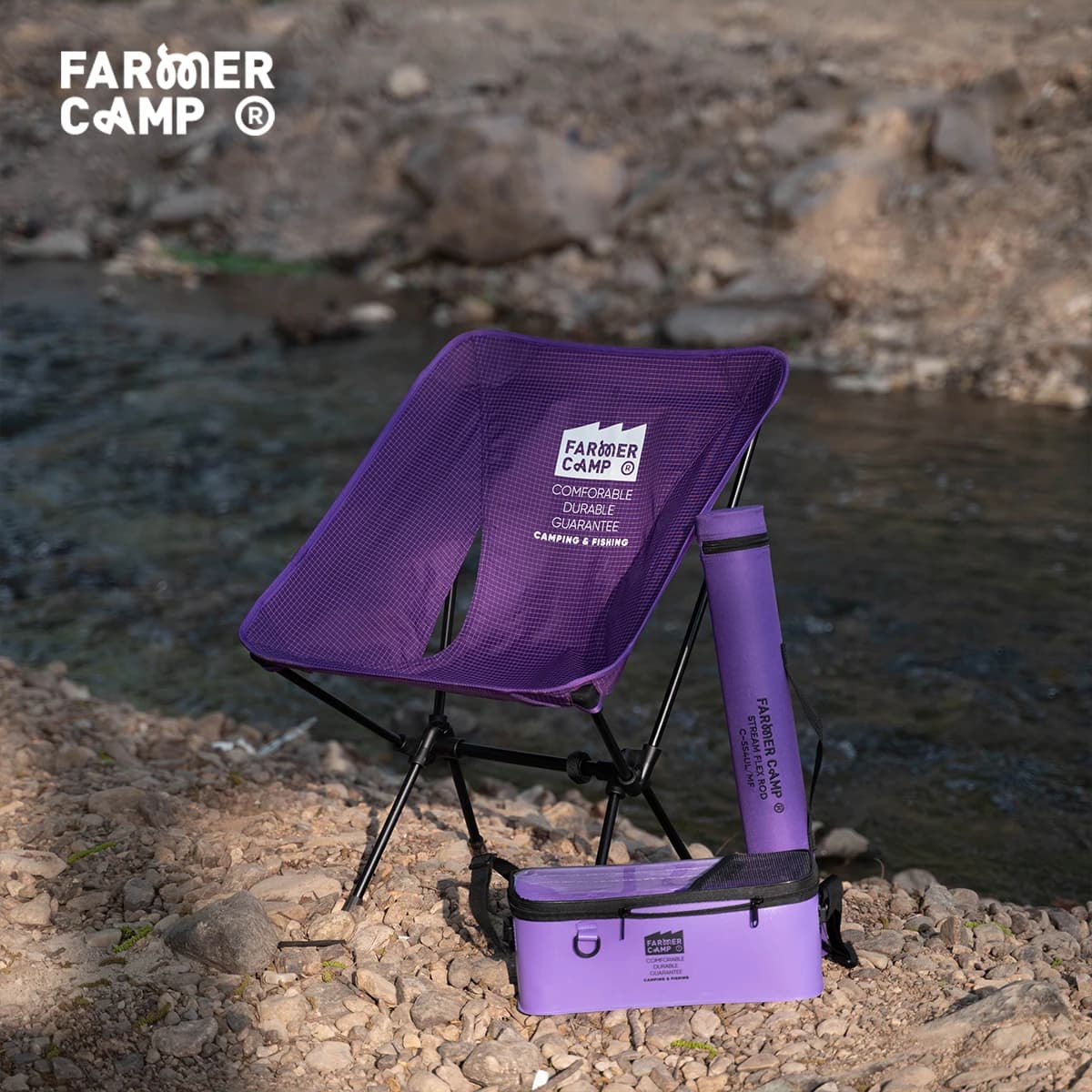 Fauteuil lune Farmer Camp ultra-léger 850g Dyneema aluminium 7075 - Compact micro-pêche camping extérieur