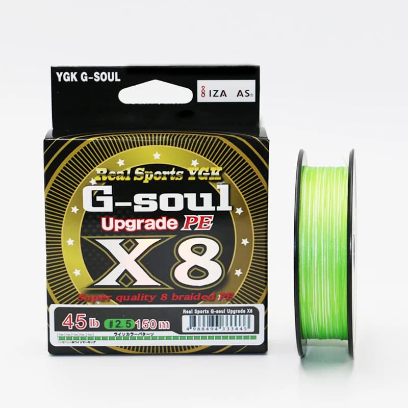 YGK G-SOUL X8 Fil de Pêche Tressé 8 Brins Haute Résistance PE Multifilament 150M 200M Fabriqué au Japon