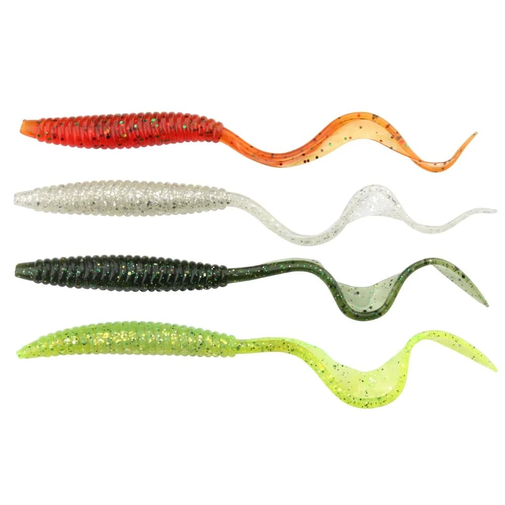 Vers souples Spinpoler 18cm 13cm - leurres silicone réalistes 4 couleurs queue longue flexible 5 pièces par pack