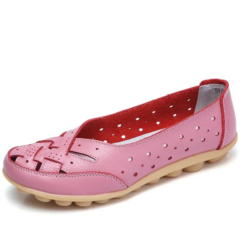 Mocassins femme cuir véritable 35-44 creux plats casual pour pêche confortable élégante