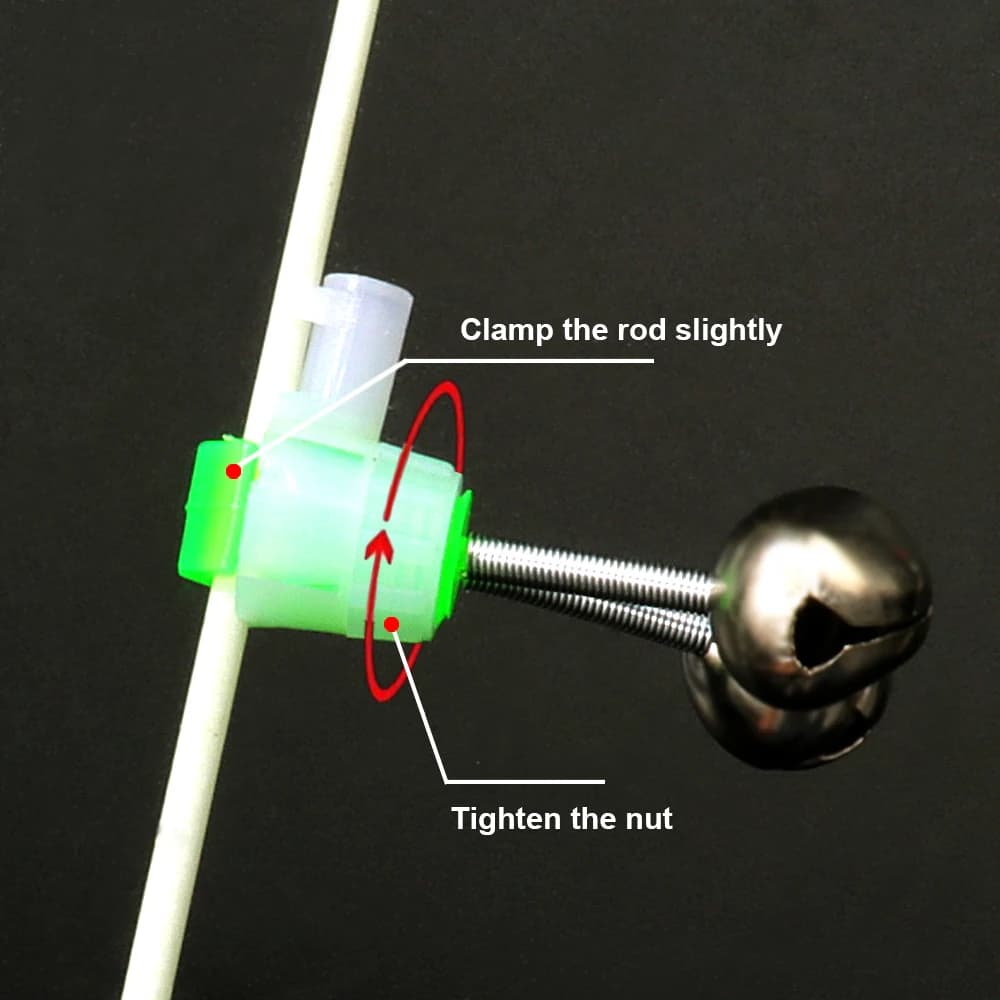 Kit accessoires pêche 5-20 pièces - cloches canne, clips, ressorts double anneau indicateurs morsure