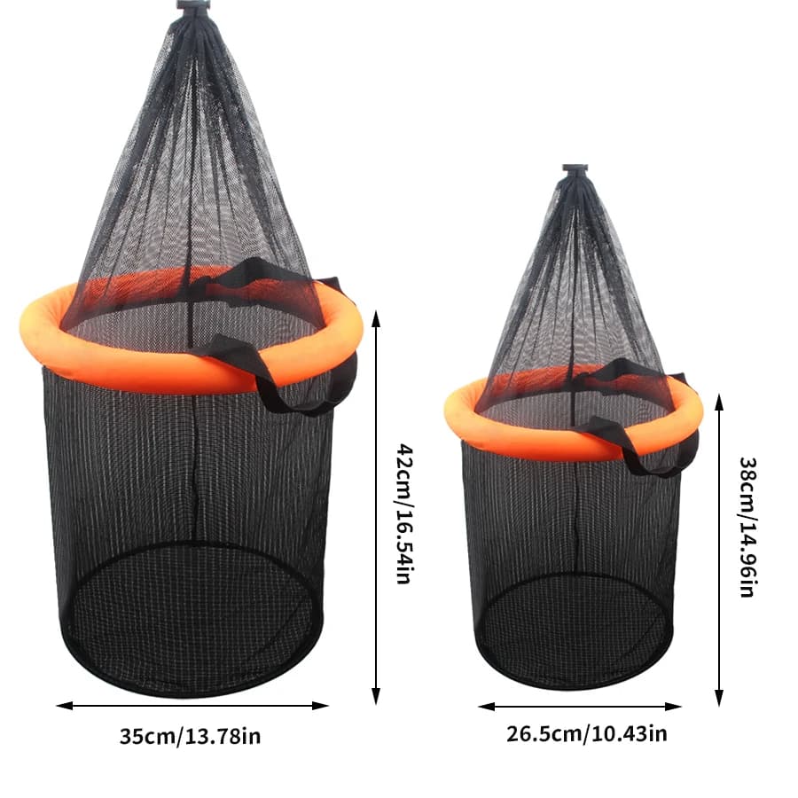 Panier de pêche flottant et pliable pour garder vos vifs, cage filet résistante pour la pêche en étang
