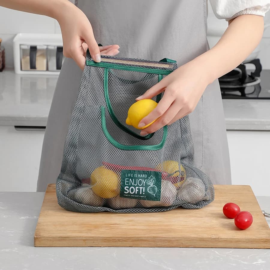 Sac rangement légumes fruits pêche - Filet mural organisation cuisine stockage appâts vivants