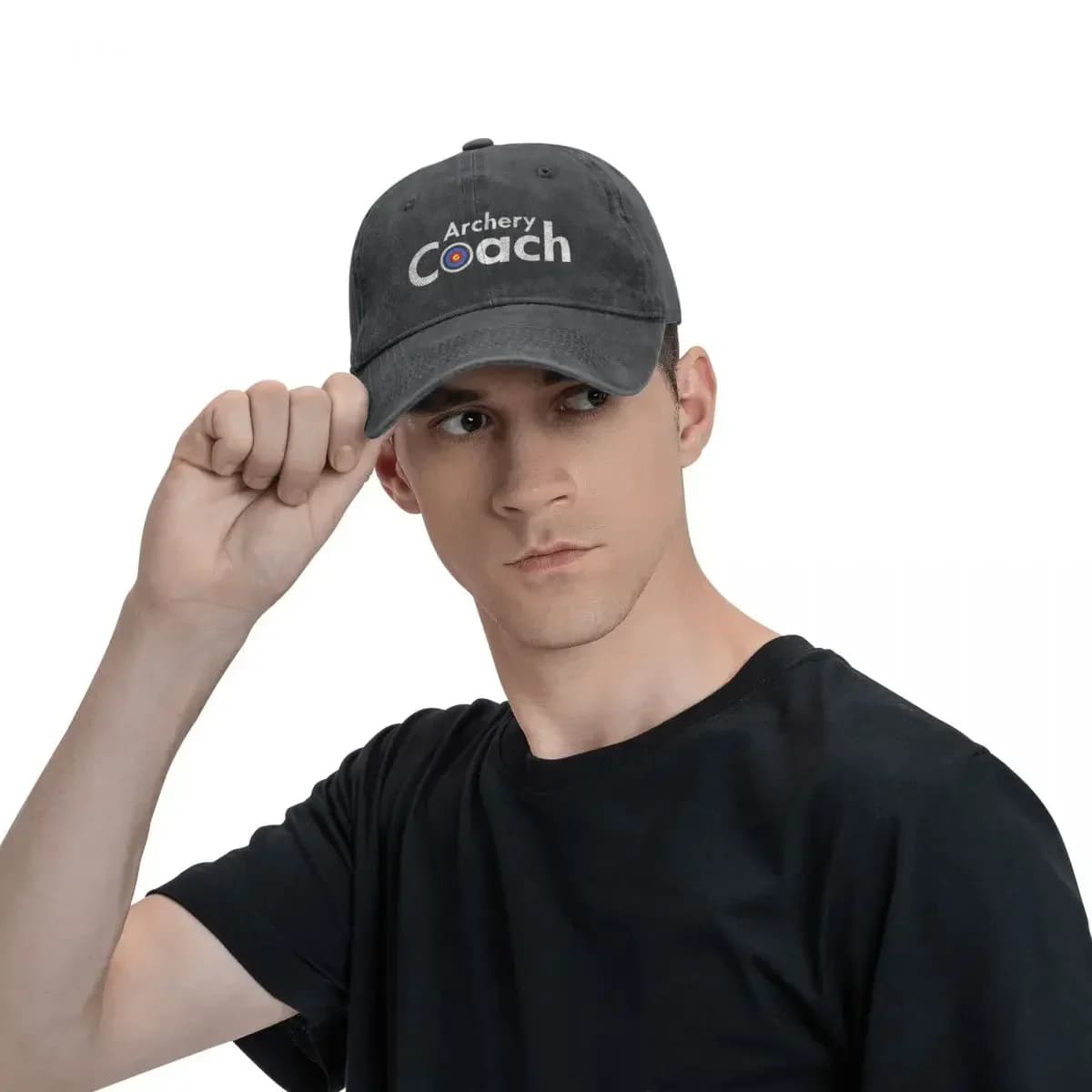 Casquette baseball vintage chasse à l'arc pour pêcheurs - Design jean délavé ajustable unisexe