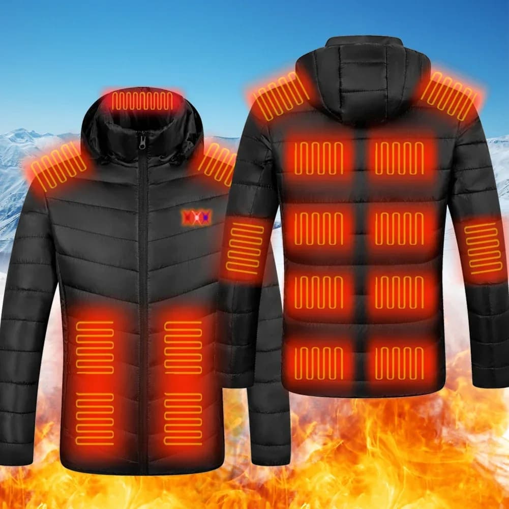 Veste chauffante électrique unisexe rechargeable - 3 niveaux de chaleur pour pêche camping ski plein air
