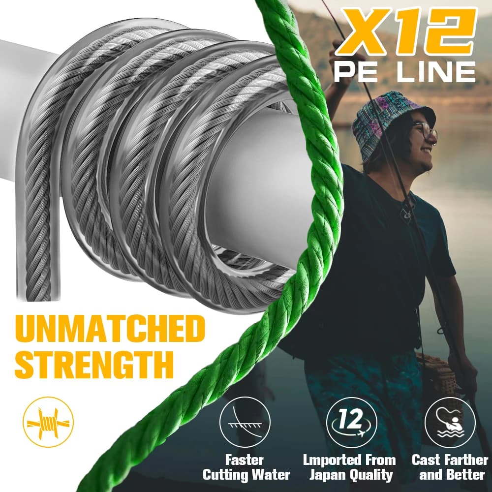 Ligne de pêche multicolore X12 multifilament Japon Xbraid upgrade super résistante bass saltwater pesca
