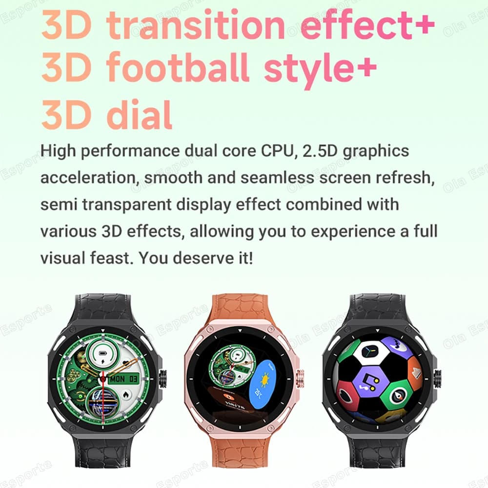 Smartwatch 2025 avec 7 bracelets pour pêche : écran AMOLED 1.52", GPS, étanche 5ATM, appels, menu 3D