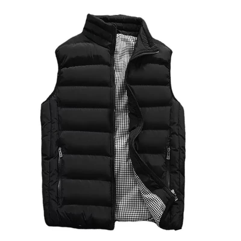 Gilet homme chaud hiver sans manches coupe-vent matelassé en coton pour pêche et loisirs
