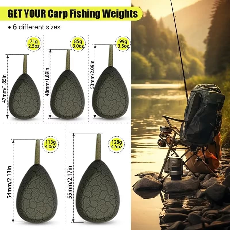Plombs carpe attractifs 2/3 pièces couleurs camouflage pour meilleure attraction des poissons